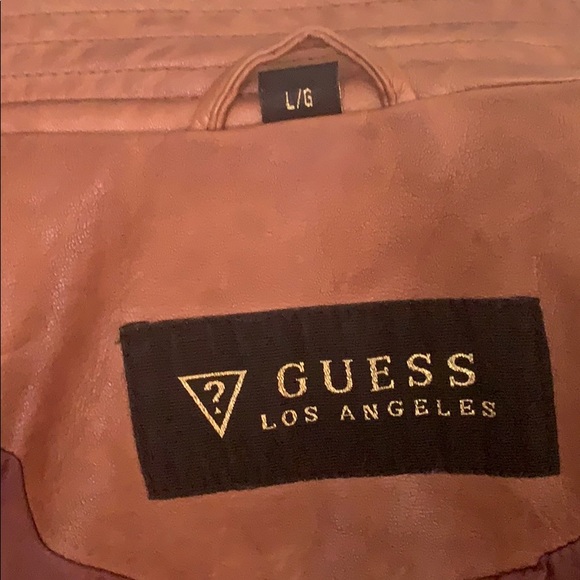 Guess Los Angelos Pleather Brown Jacket - Picture 2 of 3